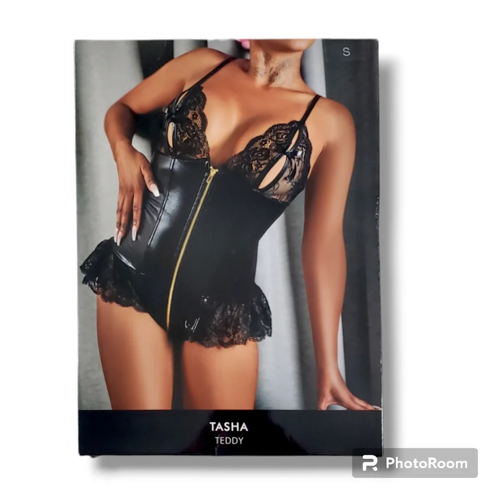 NWT Nordstrom Ann Summers Black Latex Tasha Teddy Size Small - Picture 2 of 8